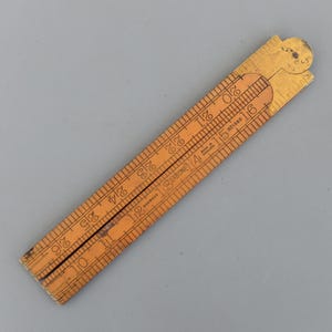 Vintage Rare Rabone No 1380 Boxwood & Brass Folding Ruler 36'' Rule