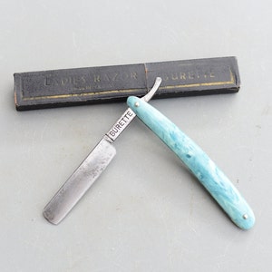 Vintage Ladies Straight Razor Burette Germany Box