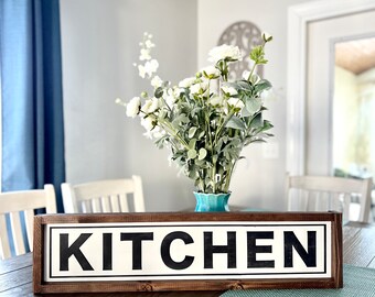 Kitchen Framed Wood Sign | Painted Farmhouse Kitchen Sign | Kitchen Frame | Farmhouse Kitchen Decor | KITCHEN Sign | Dining Room Wood Sign