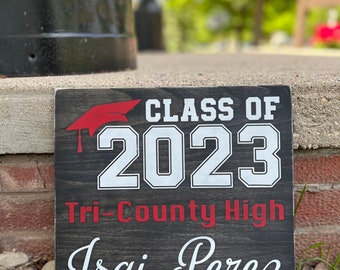 Class of Personalized Wood Sign | Graduation Gift | Graduate Name & School Wood Sign | Graduate Personalized Gift | Custom Gift | Grad Gift