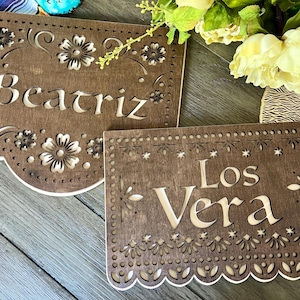 Papel Picado Family Name Plaque | Papel Picado Sign | Papel Picado Wood Plaque | Custom Papel Picado | Papel Picado Personalizado | Apellido