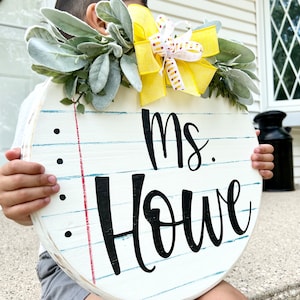 Teacher Name Door Hanger | Personalized Teacher Gift | Classroom Door Hanger | Teacher Name Wood Sign | Teacher Appreciation Gift