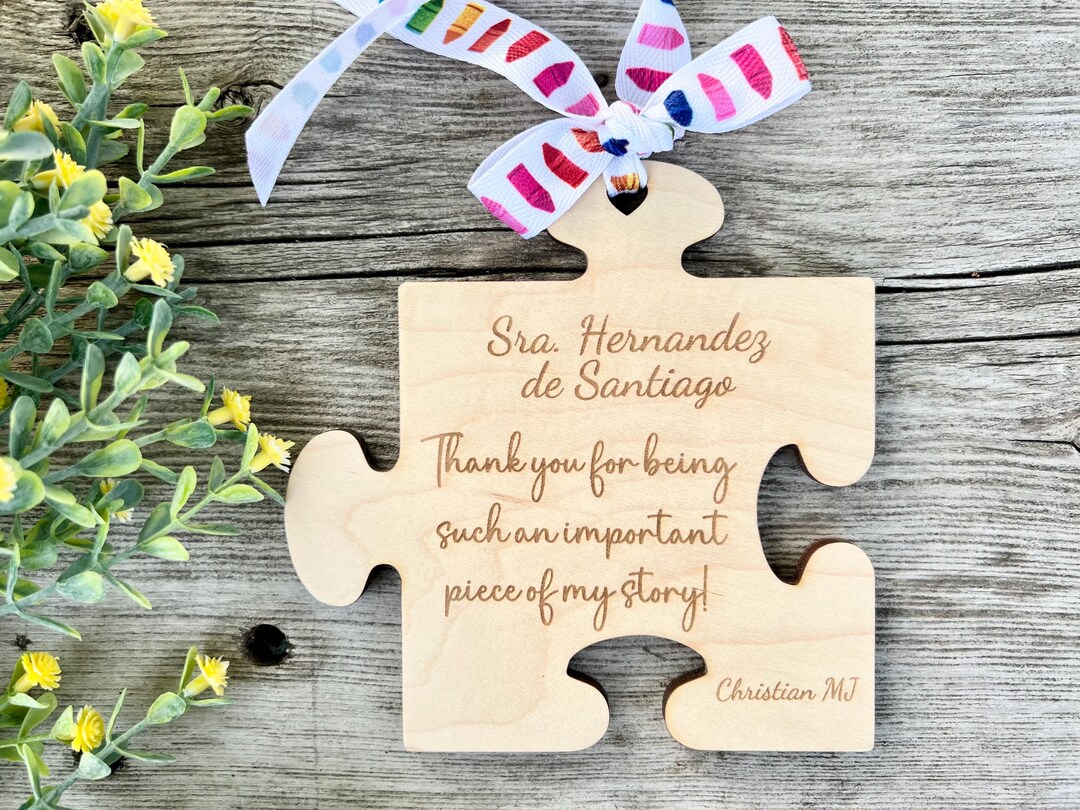 Personalized Teacher Appreciation Puzzle Piece Ornament: Engraved ...