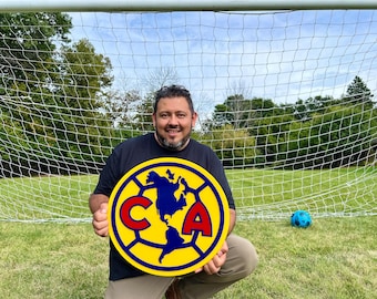 Club America wall sign: Soccer fan gift, Club America Futbol sign, Large soccer themed sign