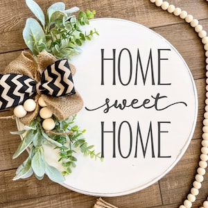 Home Sweet Home Door Hanger: Farmhouse Porch Decor