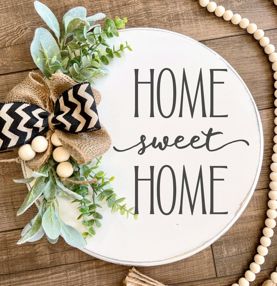 Home Sweet Home Door Hanger: Farmhouse Porch Decor