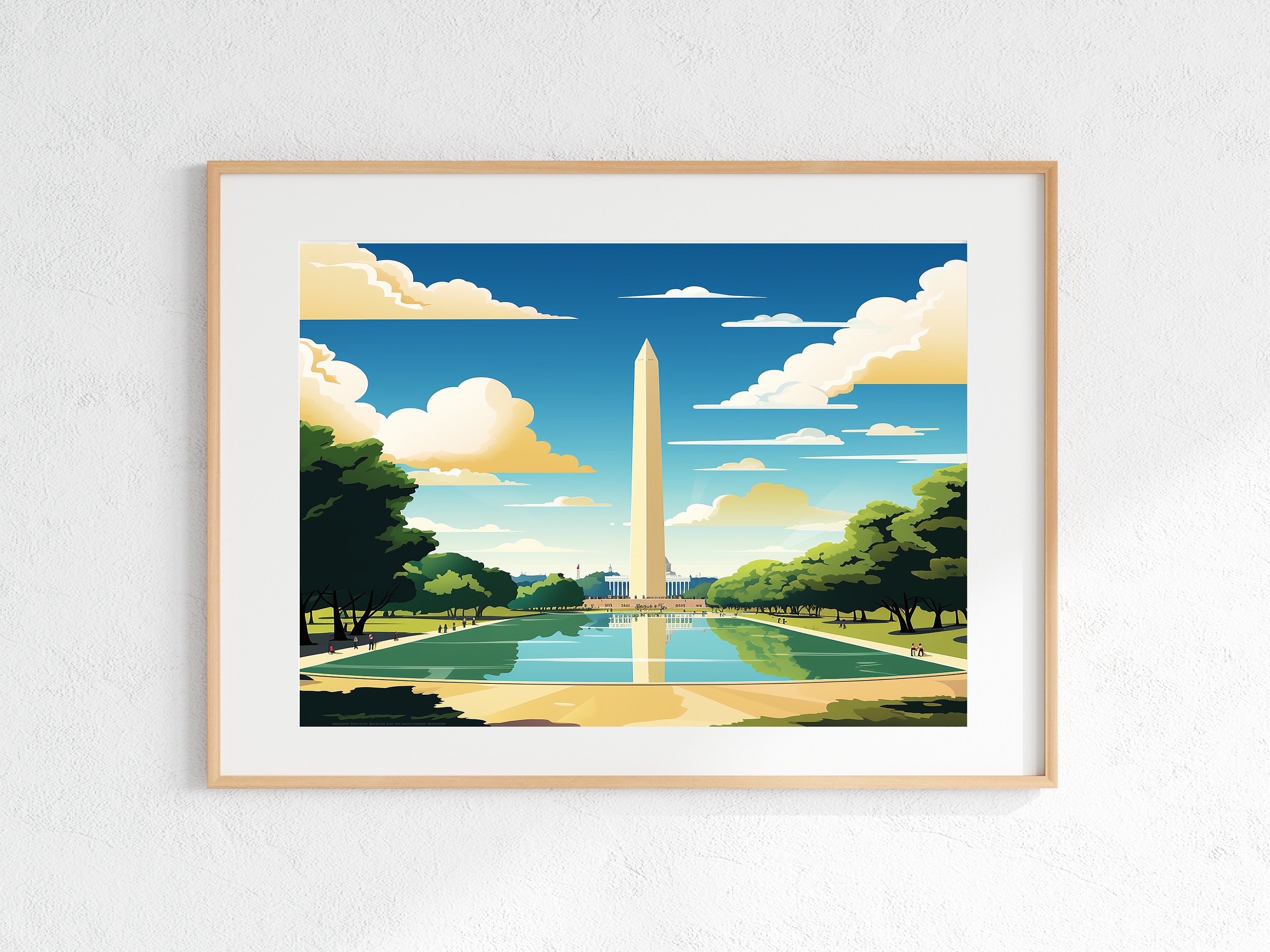 ワシントン D.C. のワシントン記念塔のビンテージ スタイルのポスター