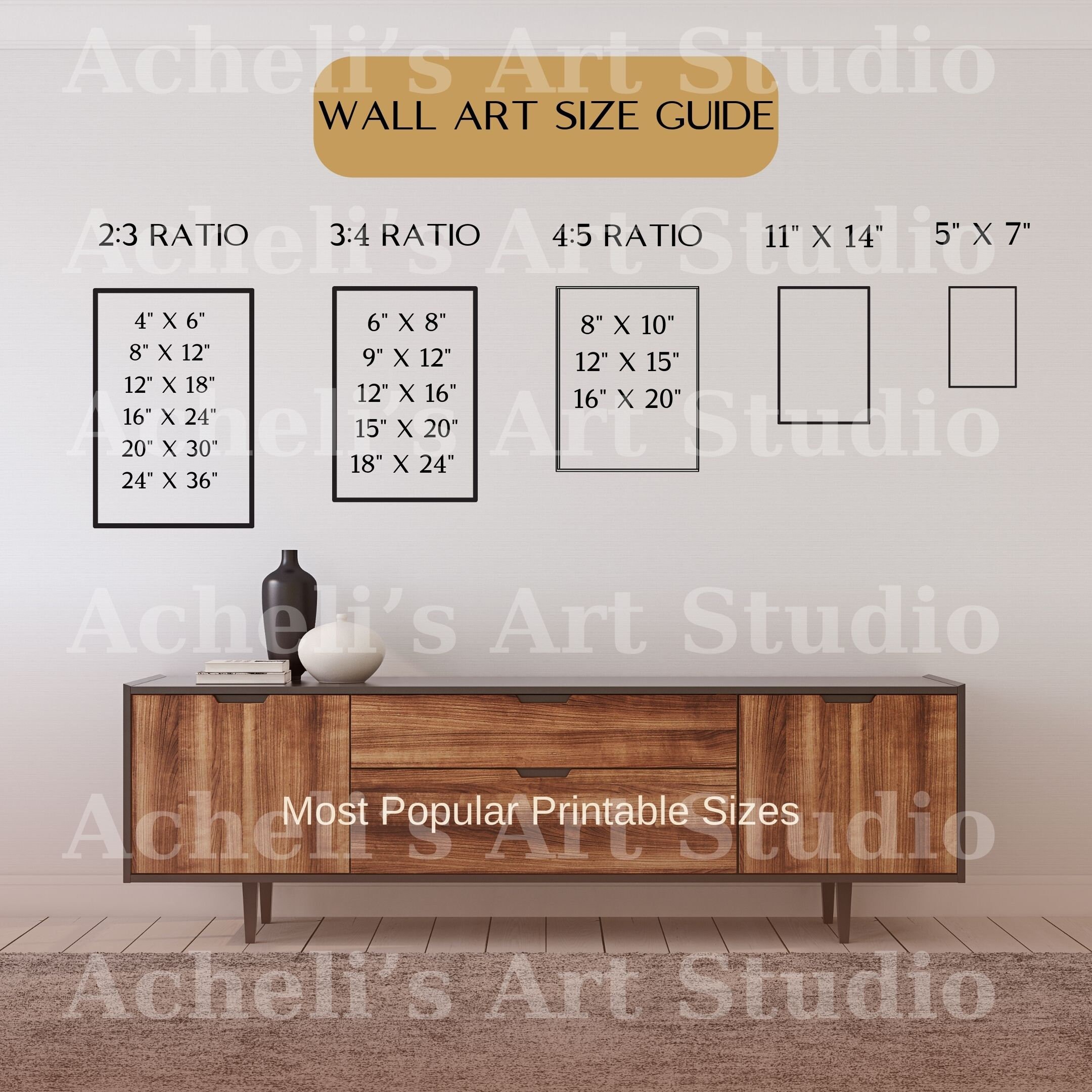 Frame Size Guide Wall Art Size Guide Set Print Size Guide Etsy UK