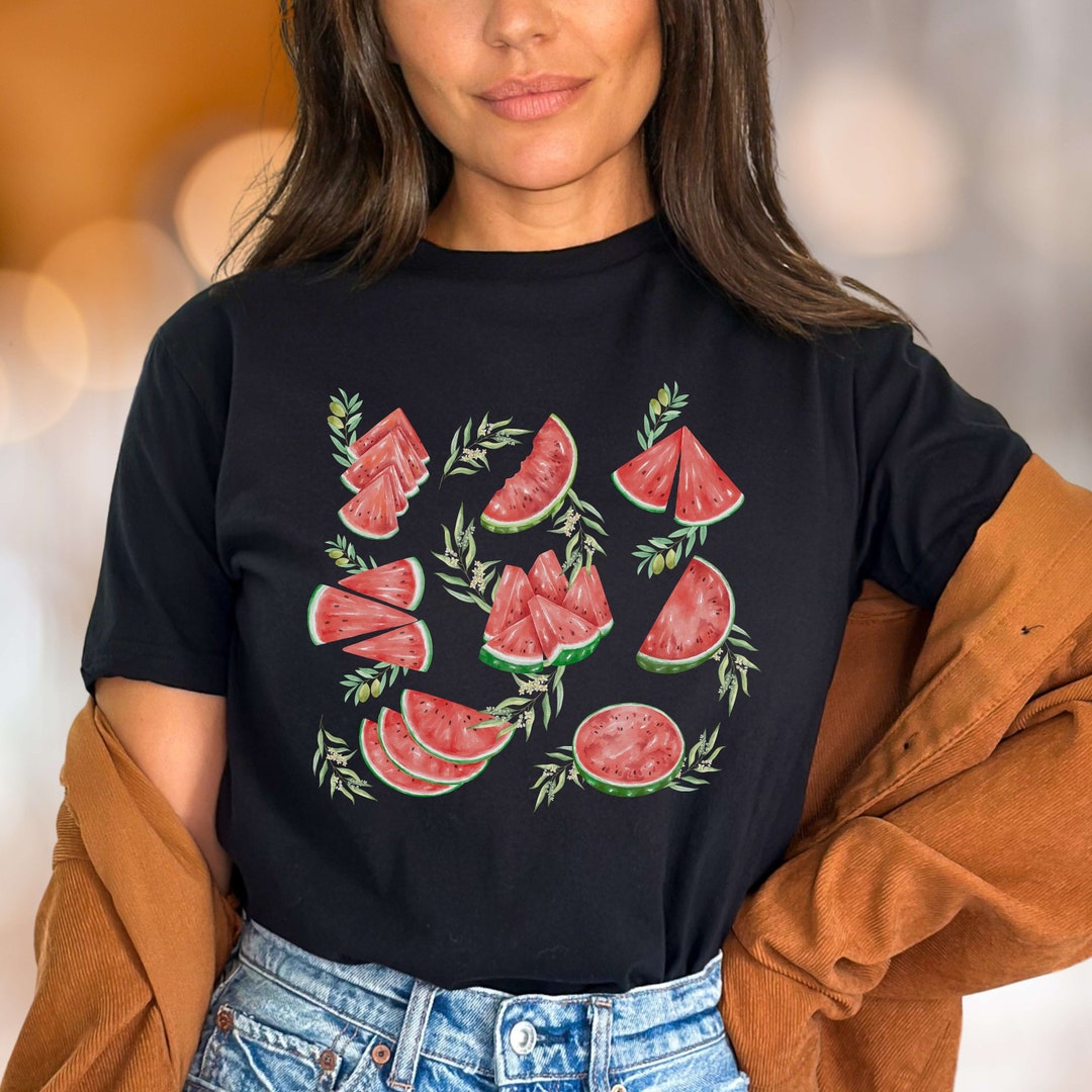 Watermelon Tshirt Womens Fruit Graphic Tee Palestine Shirt - Etsy