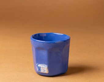 Blue Porcelain polygonal cup