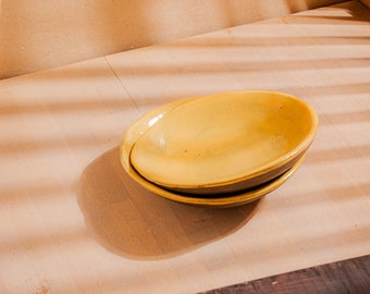 Ceramic yellow bowls