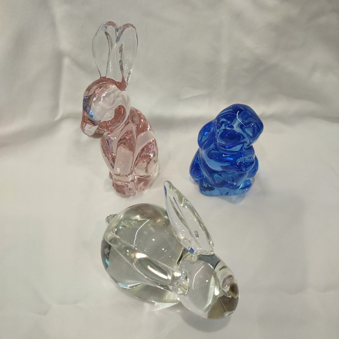 Glass Rabbit Figurines Etsy
