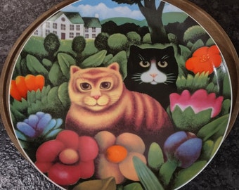 Dept 56 Basil and Clarissa by Martin Leman Collectible Cat Plate