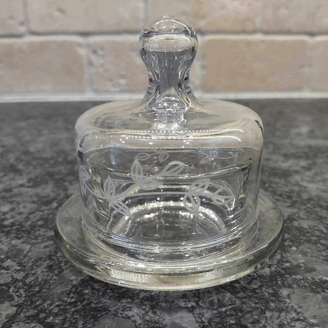 Princess House Etched Glass Heritage Butter Dish Etsy