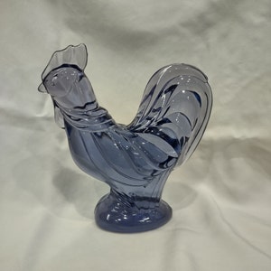 Fenton Clear Violet Rooster Figurine #5292 Discontinued Rare Find