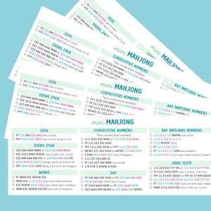 Kids and Beginners Mahjong Card: Easy, Simplified Card. Instant Download! image 3