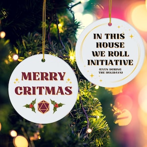 Roll Initiative Critmas Ornament: Dual-Sided DnD Inspired Ornament