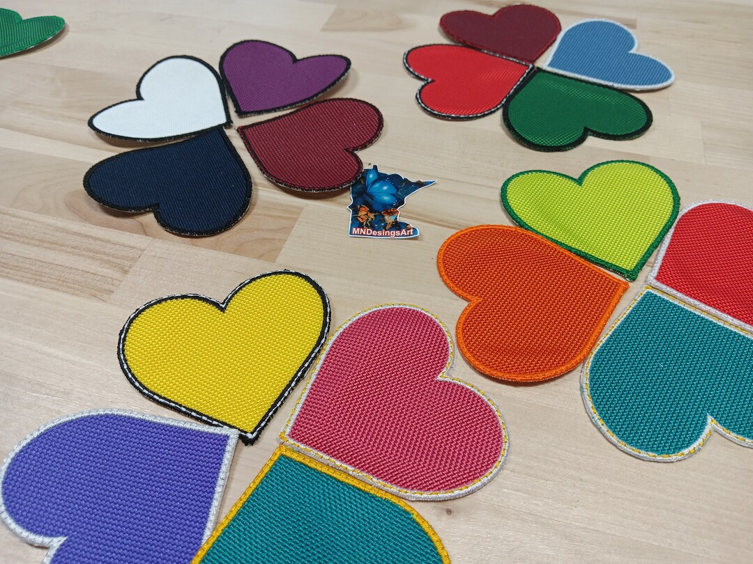 Heart Patches Sizes 3 X 3.8 in With Satin Border Cool Patches Etsy