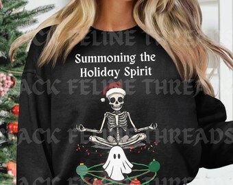 Gothic Pagan Yuletide Sweater for the Dark Holiday Spirit, Spooky Christmas Hoodie, Whimsigoth Clothing, Festive Yule Christmas Crewneck