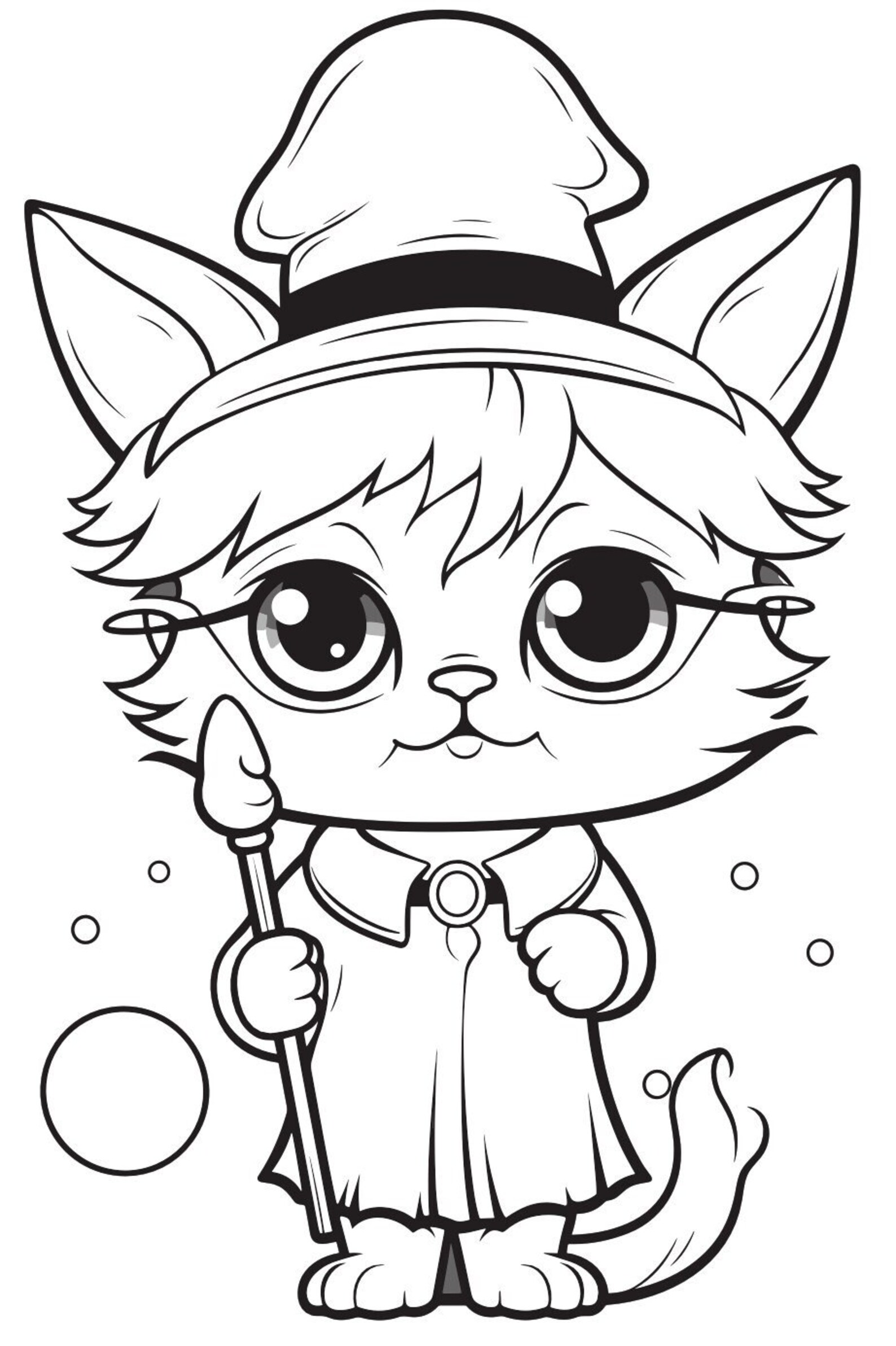 Kitties Kawaii Coloring Cute Kittie for Coloring Kitties for Kids ...