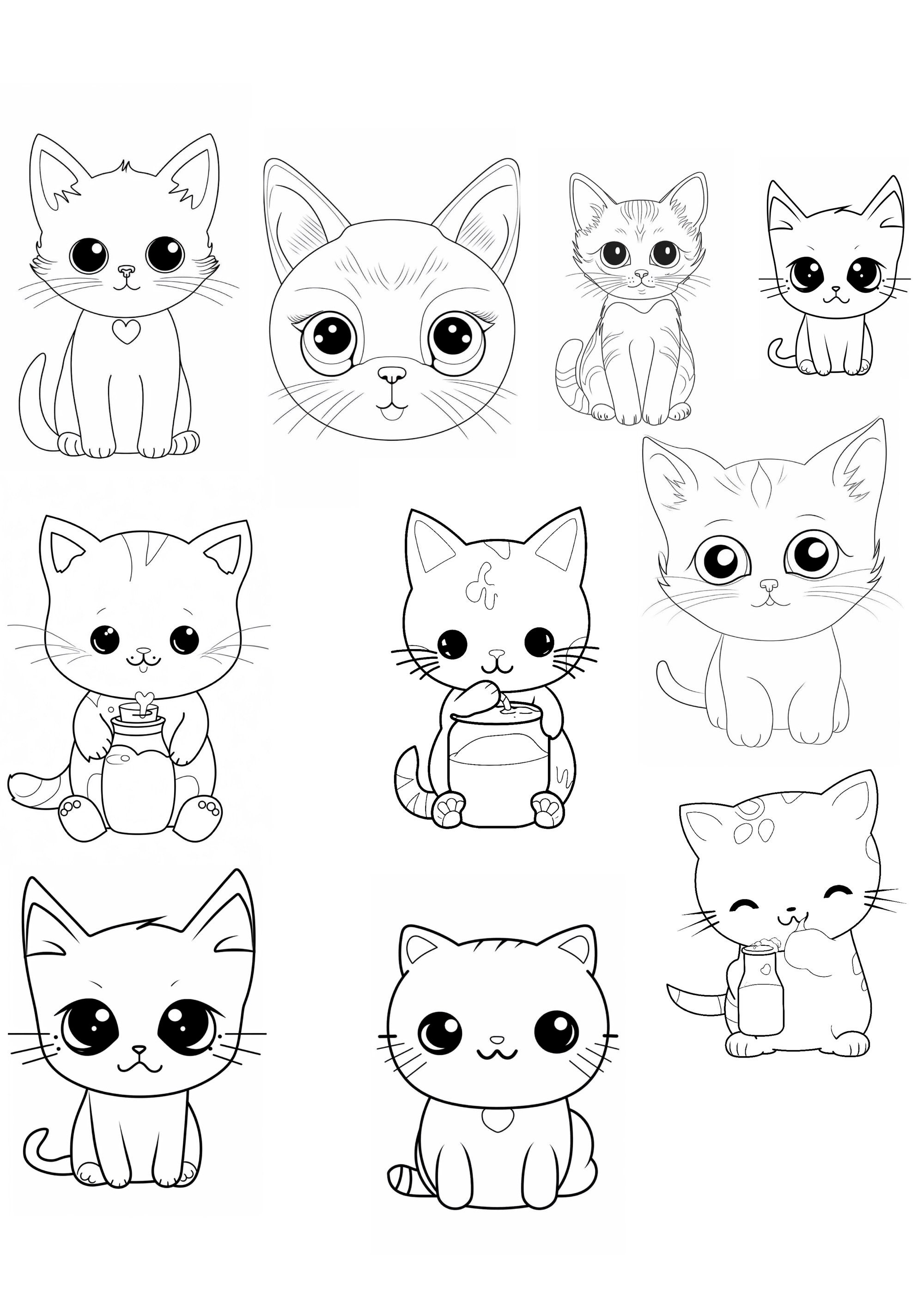 Cute Kitties Coloring Pages for - Il Fullxfull.4863866459 7p0j