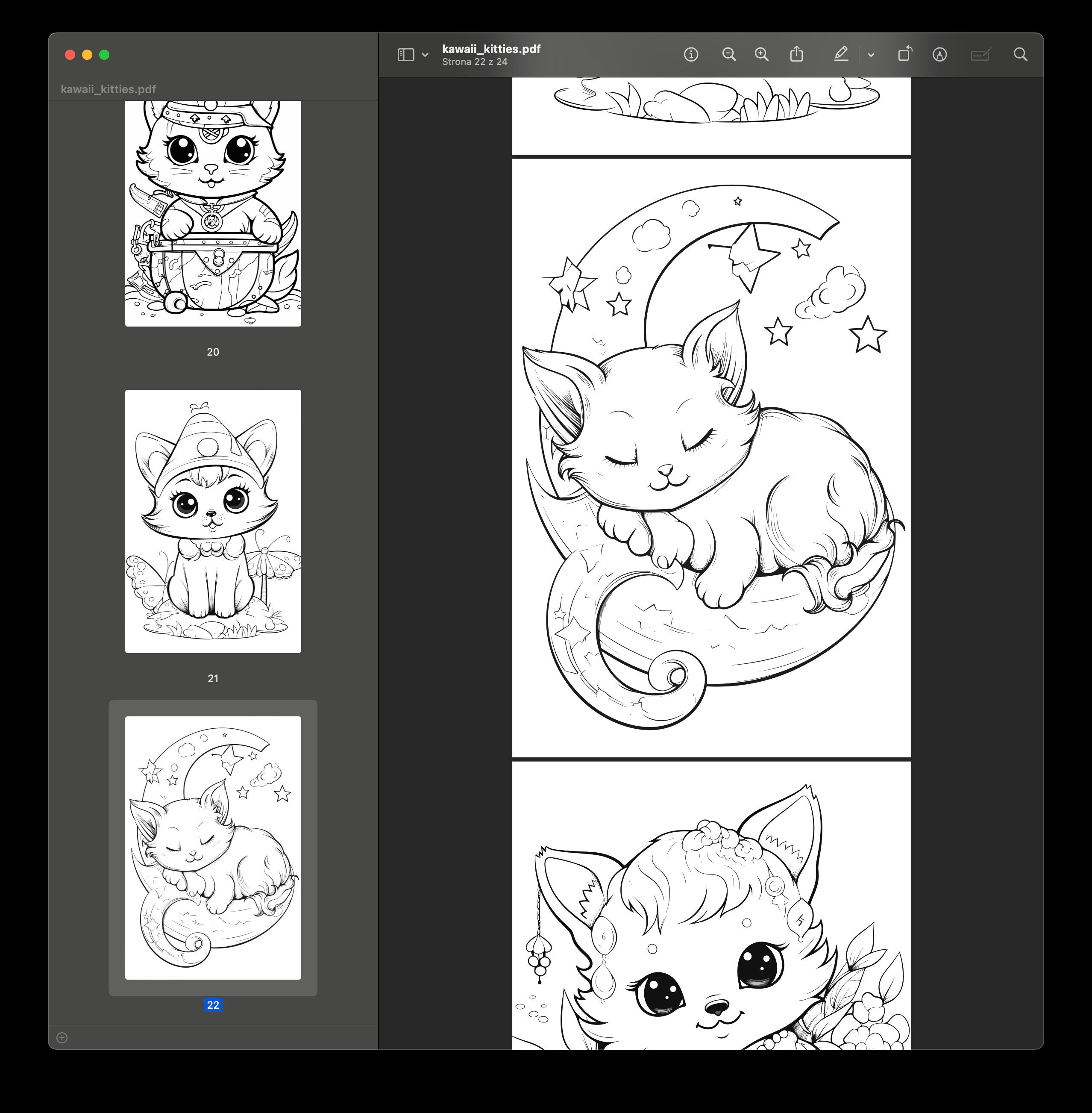 Kitties Kawaii Coloring Cute Kittie for Coloring Kitties for Kids ...