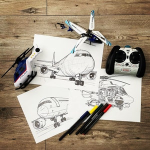 Airplane Coloring Page for kids plane aircraft for colour airplanes for coloring for boys printable or digital colour on iPad colour page