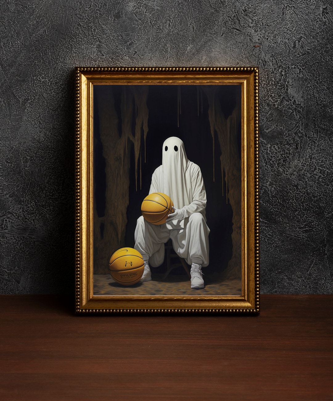 Basketball Ghost Player Digital Print Basketball Ghost Etsy