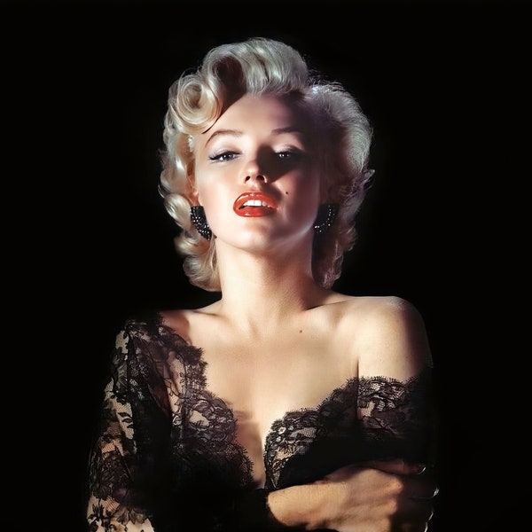 Marilyn Monroe glamour photo ca. 1950's - color, multiple sizes - classic actress, old Hollywood, glamorous leading lady, art poster [C148]