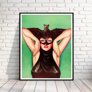 Goth bat girl | Weird Tales magazine cover from 1934 | Art Deco print poster | jazz age | vintage illustration | goth multiple sizes [C309]