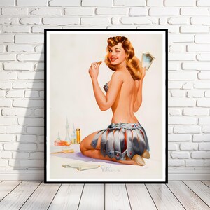 WITHERS: "Wink" Classic Pinup, Vintage Reproduction, Sexy, Rear End, Multiple Sizes, Prints, Posters, Wall Art [202-414]