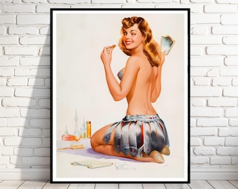WITHERS: "Wink" Classic Pinup, Vintage Reproduction, Sexy, Rear End, Multiple Sizes, Prints, Posters, Wall Art [202-414]