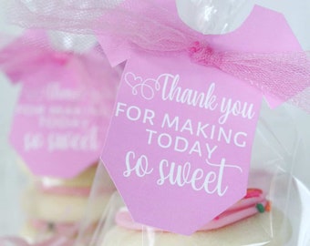 Baby Shower Favor Tags (PINK!)- Thank you tags for sweet treats!