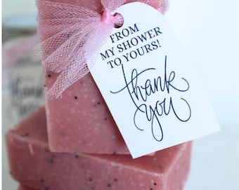 Etiquetas de agradecimiento "De mi baby shower al tuyo" para recuerdos de baby shower: ¡imprime en casa al instante!