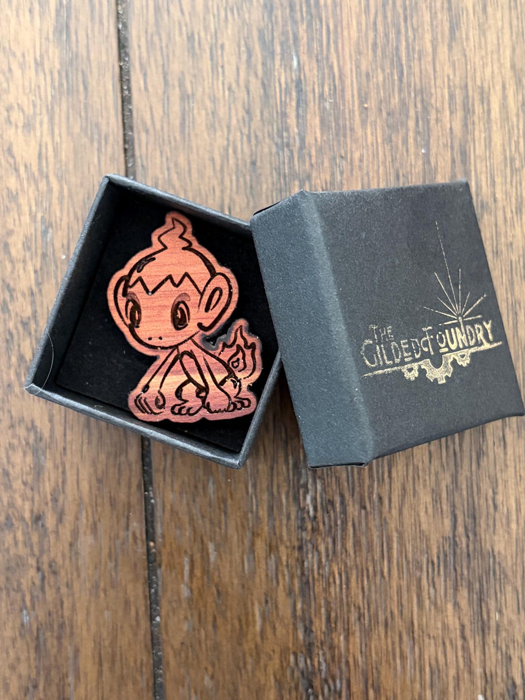 Unique Wooden Pokemon Inspired Pin - Chimchar - Etsy