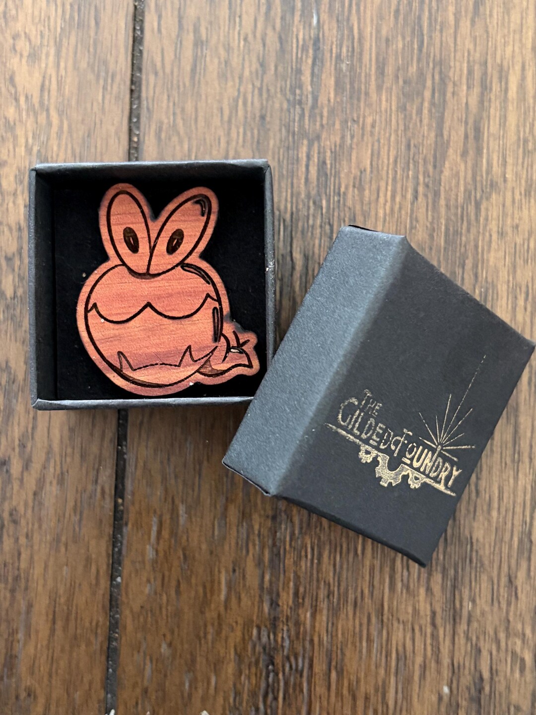 Unique Wooden Pokemon Inspired Pin - Applin - Etsy