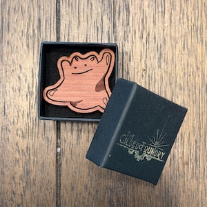 Unique Wooden Pokemon Inspired Pin - Ditto