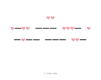 I LOVE YOU Morse Code Digital Print 8x10 Horizontal