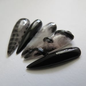 Gothic Snake Nails | Gothic Nail | 3D Nail Design | Black and Red | Handmade Press On Nails