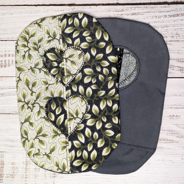Colostomy Pouch Cover | Patchwork Heart Floral | Light Green