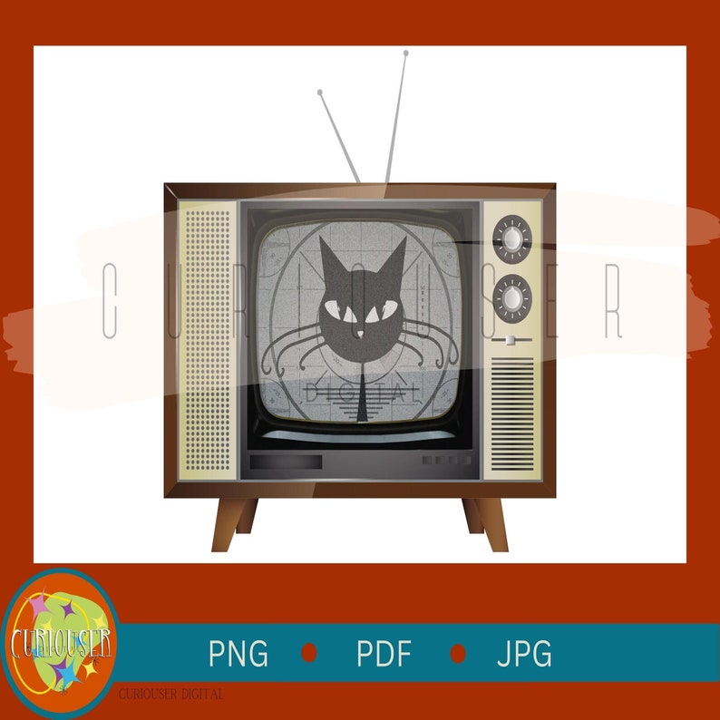 Retro Sublimation Png Atomic Cat Clipart Printable Digital - Etsy