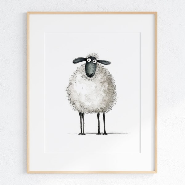 Sheep Print - Shear Delight: A Whimsical Woolly Wonder