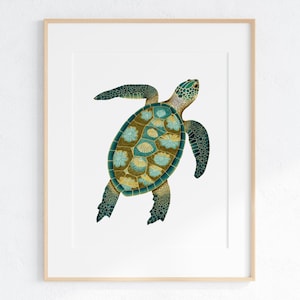Sea Turtle Wall Art - Engaging Digital Art for Modern Home and Ocean Enthusiasts