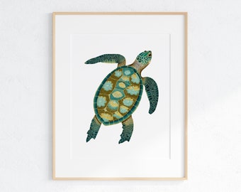 Sea Turtle Wall Art - Engaging Digital Art for Modern Home and Ocean Enthusiasts