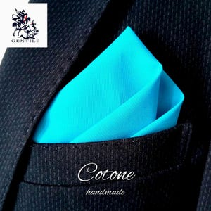 POCKET SQUARE en coton de couleur unie, mouchoir cousu à la main, carré de poche de veste, carré de poche de printemps