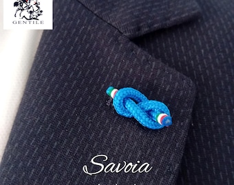 SPILLA con NODO MARINARO per giacca, personalizzabile, stile marinaro, fatta a mano in Italia