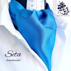 ASCOT in SILK satin, solid color, handmade in Italy