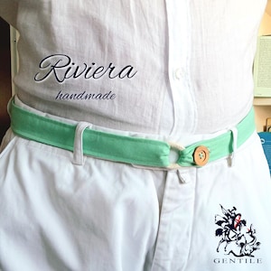 Adjustable sailor style belt, 100% cotton, solid color, unisex, handmade in Italy