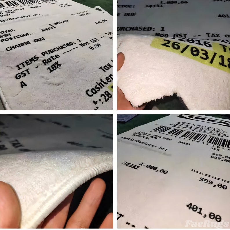 Handcrafted IKEA Receipt Rug Tufted Receipt Carpet for Etsy.de