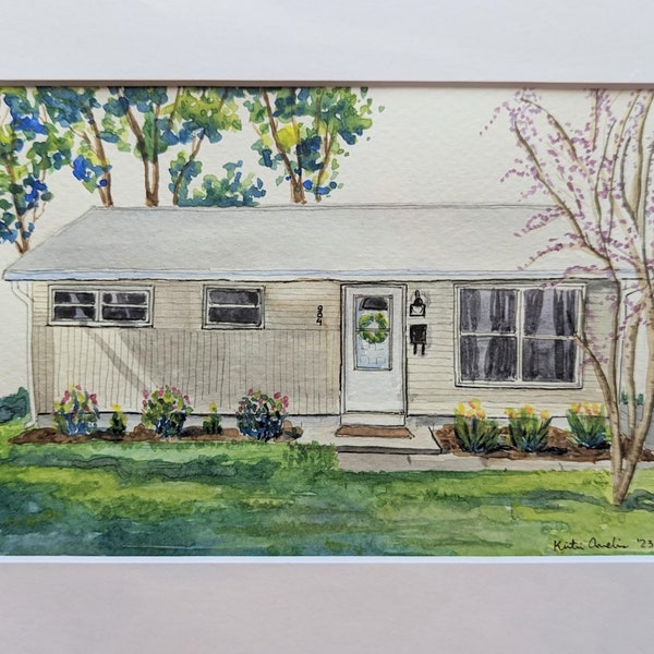 Residential Portrait Watercolor Painting